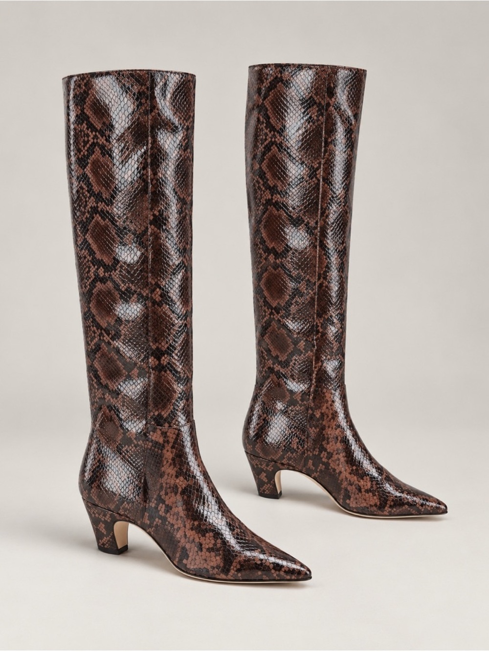 NWT Antonio Melani Mades Snake Patent Leather Tall Dress Boots Sz 8,5